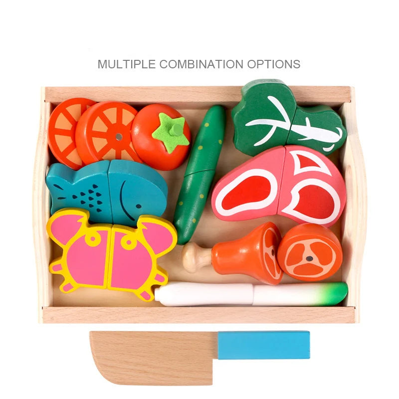 Montessori Fruits and Vegetables Wooden Toys