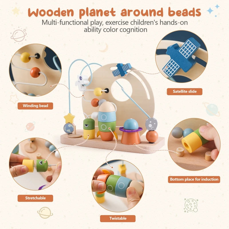 Wooden Aviation-themed Planet Toy